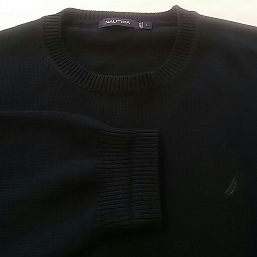 Nautica Mens Size Large Crewneck Sweater Navy Blue